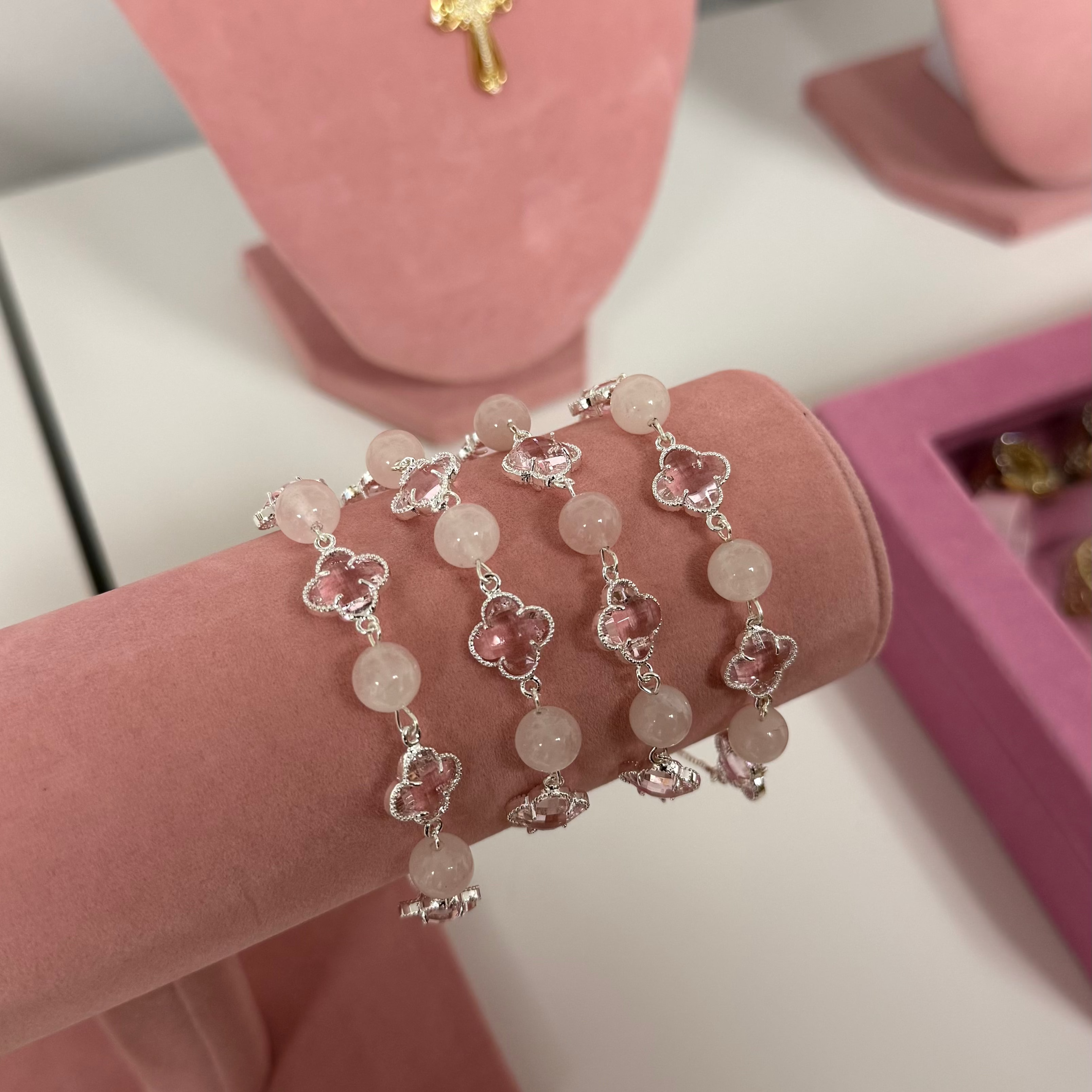 Pink Four Leaf Designer Bracelet