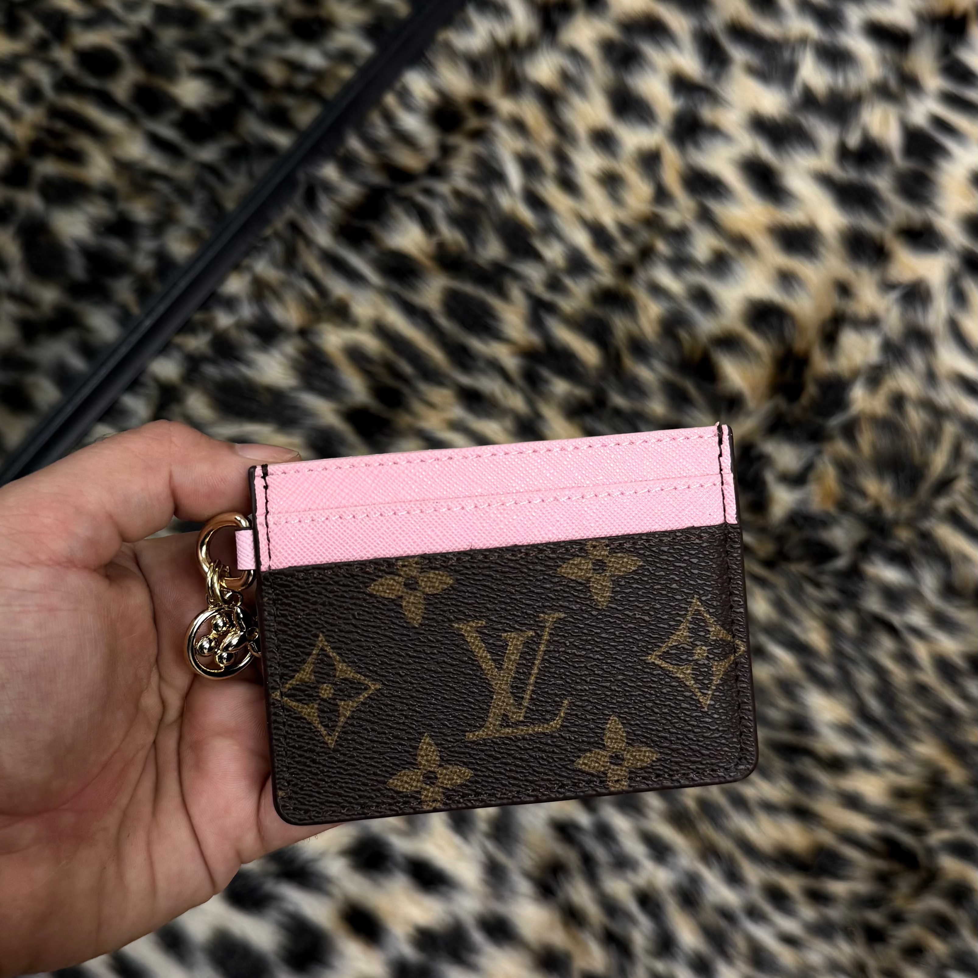 Pink & Brown LV Mini Wallet